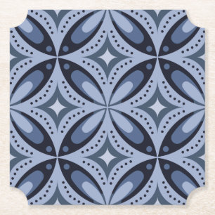 Blått geometriskt mönster i retrostil underlägg papper