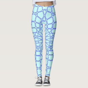 Blått geometriskt mönster "Ratti_Creative_Arts" Leggings