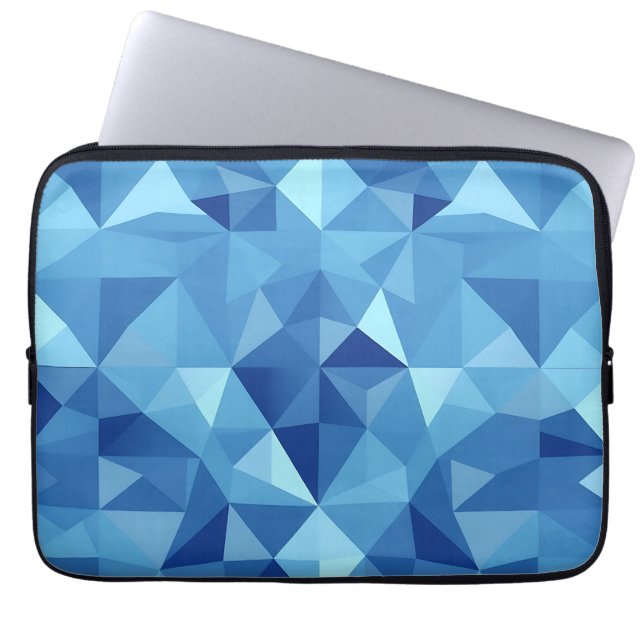 Blått geometriskt mosaikmönster laptop fodral (Framsidan)