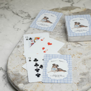 Blått Gingham   Australiensisk hundillustration Br Casinokort