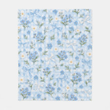 Blått Gingham Blommotiv med Rosettband och Prästkr