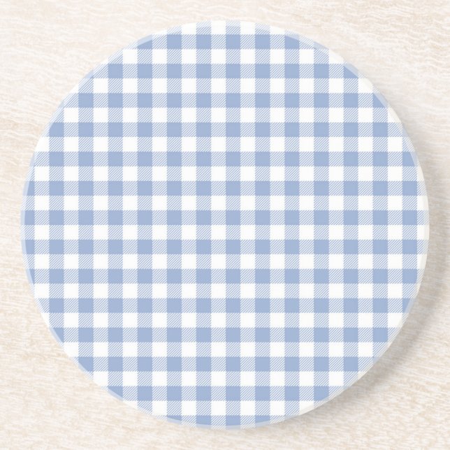 Blått Gingham Country Underlägg Sandsten (Framsidan)