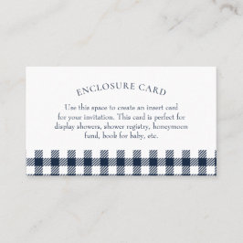 Blått Gingham Shower-visitkort Visitkort