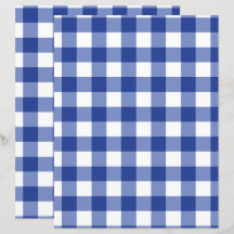 Blått gingham-skräpbokspapper i medelstor skala