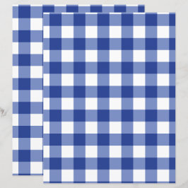 Blått gingham-skräpbokspapper i medelstor skala