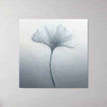Blått Gingkobladsbroderi Textur Botanisk