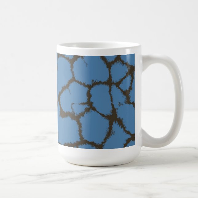 Blått Giraffpälsmönster Kaffemugg (Höger)