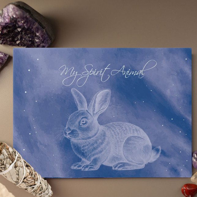 Blått glas för spritdjur (Spirit Animal Bunny Tempered Glass Cutting Board)