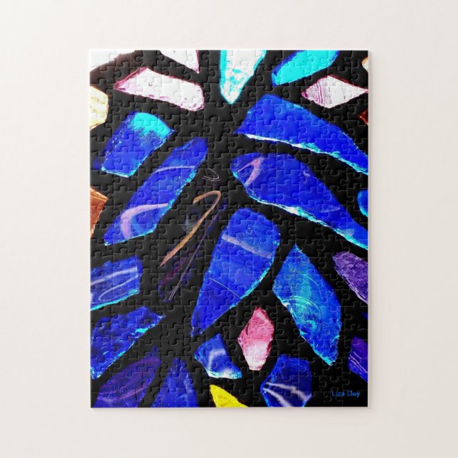 'Blått Glas' Pussel (Vertikal)