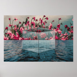 Blått glasrutvatten Poster Skriv ut väggkonst