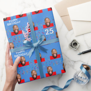 Blått, glatt Anpassningsbar, Ansikte fotot, 25:e F Presentpapper