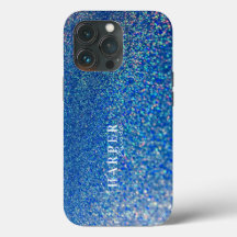 Blått Glitter eget namn Fodral-Mate iphone case