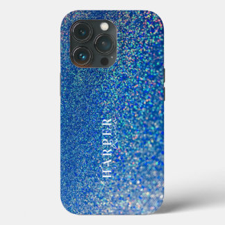 Blått Glitter eget namn Fodral-Mate iphone case