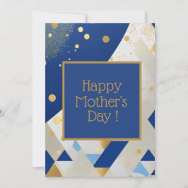 Blått Glitter-kort för elegant i Mors dag Julkort