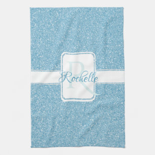 Blått Glitter Personlig Kitchen Towel Kökshandduk