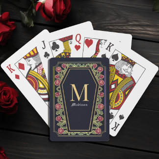 Blått gotin Thorn Ro Coffin Monogram Poker-kort Casinokort