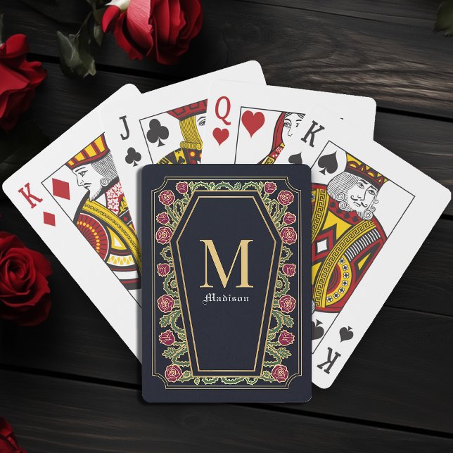 Blått gotin Thorn Ro Coffin Monogram Poker-kort Casinokort (Skapare uppladdad)
