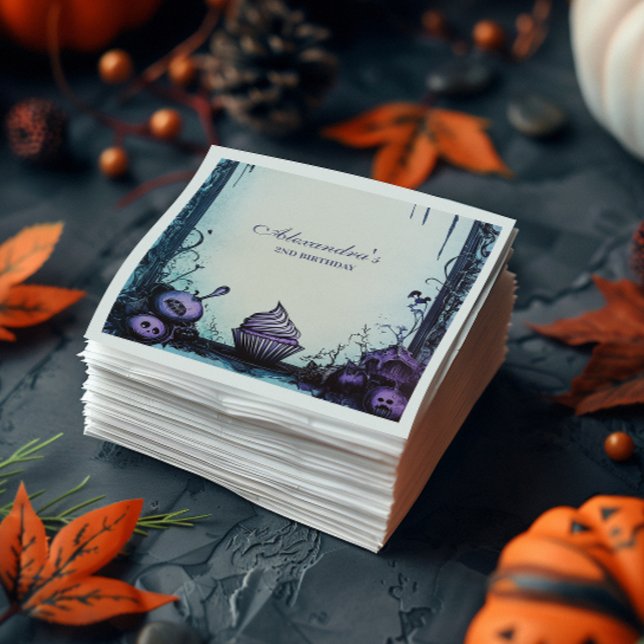 Blått gotiskt 2:a födelsedag - två tema pappersservett (Skapare uppladdad)