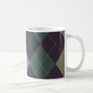 Blått grå färg, purpurfärgad Argyle mugg
