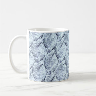 Blått-grå färg stora stack kablar kaffemugg