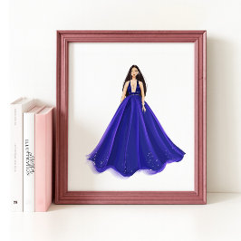 Blått, grafik, illustration av mode poster