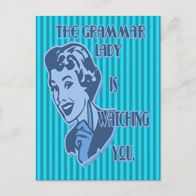 Blått Grammar Dam-vykort Vykort (Framsida)