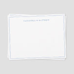 Blått Gräns-anteckningskort för Dubbla Anteckningskort<br><div class="desc">Blått Dubbla Gräns par Note Card - en snabbanteckningstack till vänner,  inbjudan till en middag party,  besök i helg eller på en resa,  etc.</div>