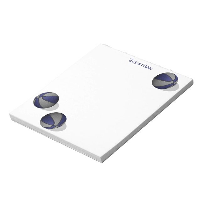 blått grått-basketlag färg eget namn anteckningsblock (Roterad)