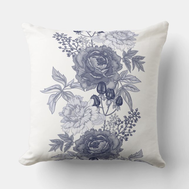 Blått Grått-Blommigt/ Play Pillow Kudde (Framsida)