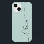 Blått Grått Elegant Calligraphy-skript Namn Fodral<br><div class="desc">Blått Grått Elegant Calligraphy Script Anpassningsbar Personlig Namn iPhone 14 Smart Phone Case har en modern och enkel design för trendig och snyggt med personligen namn i elegant i -handskriven calligraphy-skripttypografi på en opalblått bakgrund. Designad av ©Evco Studio www.zazzle.com/store/evcostudio</div>