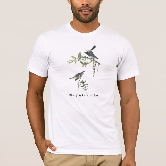 Blått-grått Gnatcatcher, John Audubon T Shirt (Framsida)