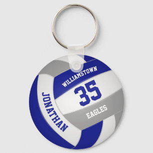 blått grått-idrottslag färg volleyball nyckelring