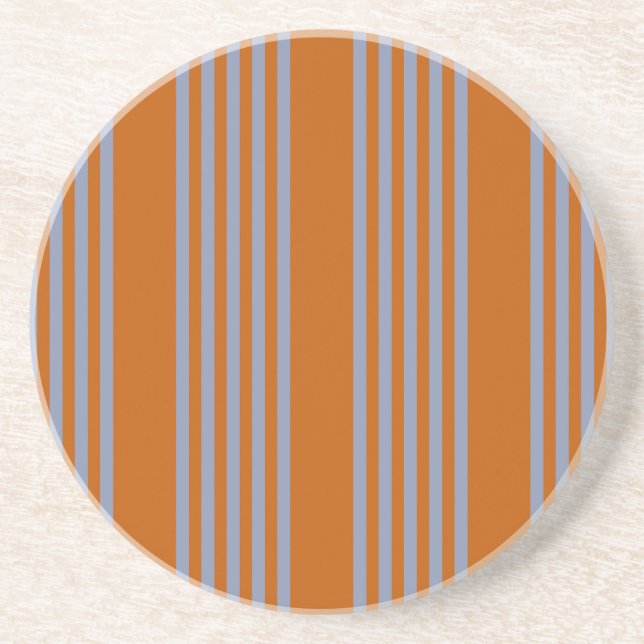 Blått grått och bränd orange fem rand mönster underlägg (Framsidan)