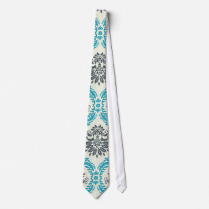 Blått grått- och grädddämpare för elegant slips