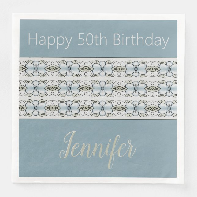 Blått Grått och Grönt Pappersservett (Framsida)