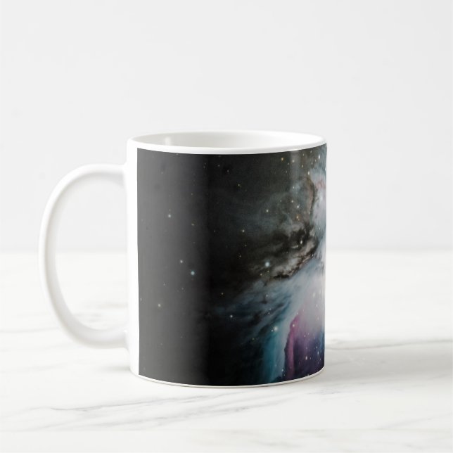 Blått, grått och lila nebuli kaffemugg (Vänster)