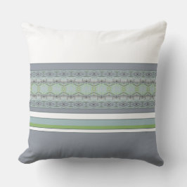 Blått Grått och vitt Kudde