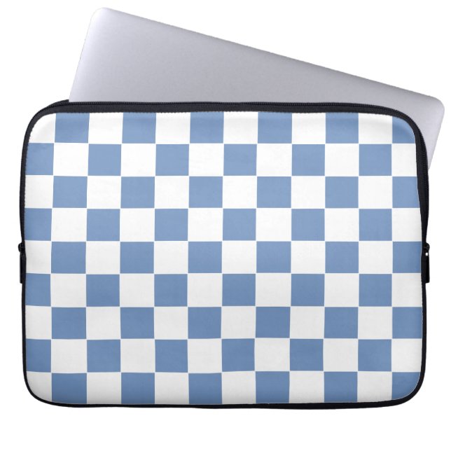 Blått/Grått och vitt Laptop Fodral (Framsidan)