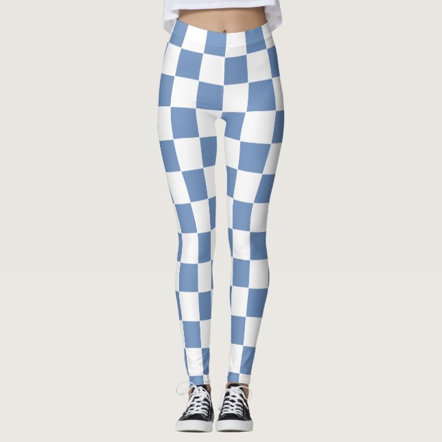 Blått/Grått och vitt Leggings (Framsida)