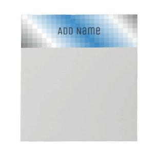 Blått Grått Pixel Personlig Anmärkning Pad 5.5 x 6 Anteckningsblock
