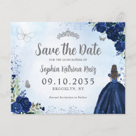 Blått Grått Quinceanera Spara Blommigten