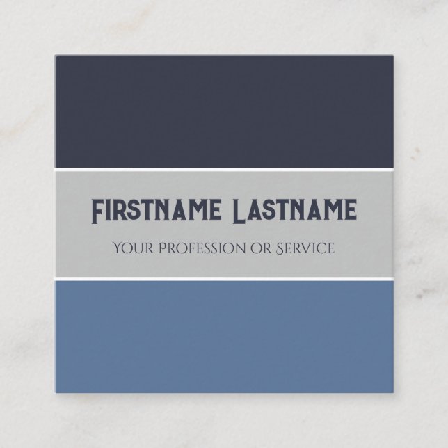 Blått grått rand harmonisk färg-palett QR-kod Fyrkantigt Visitkort (Framsida)
