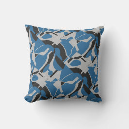 Blått Grått svart diagonalt MCM-utseende Kudde