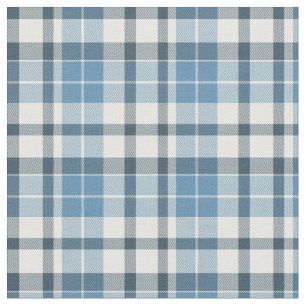 Blått Grått Vitt Plaid Mönster Fabric Tyg