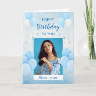 Blått Grattis på födelsedagen-mappat gratulationsk Kort