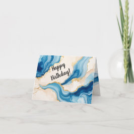 Blått gratulationskort för Abstrakt Tack Kort