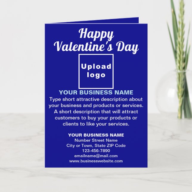 Blått gratulationskort för Business Valentine-mapp Kort (Framsida)