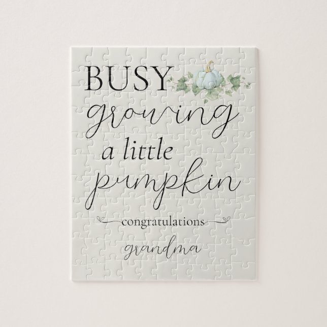 Blått Gravid Meddelande om liten Pumpkin Puzzle Pussel (Vertikal)