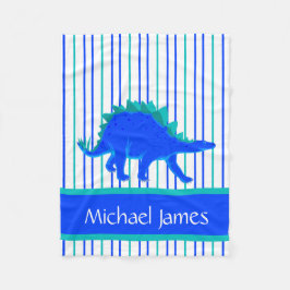 Blått/grön StegosaurusDinosaur, personlig Fleecefilt