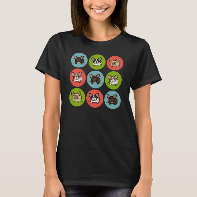 Blått gröna Frenchie T-shirt (Framsida)
